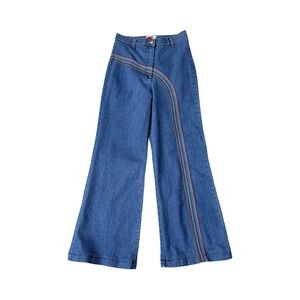 Vintage 90's Fervour Wide Leg High Rise Embroidered Rainbow Jeans